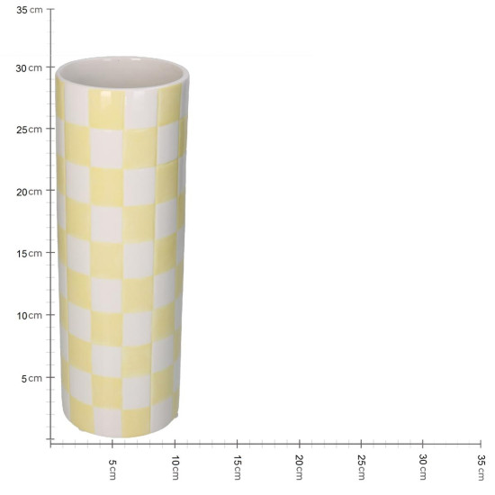 Βάζο ArteLibre Σκακιέρα Κίτρινο Δολομίτης 10.7x10.7x30.7cm