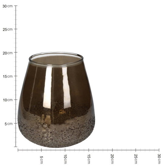 Κηροπήγιο ArteLibre Καφέ Γυαλί 18x18x18cm