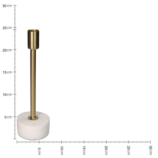 Κηροπήγιο ArteLibre Χρυσό Μέταλλο/Μάρμαρο 7.5x7.5x24.5cm