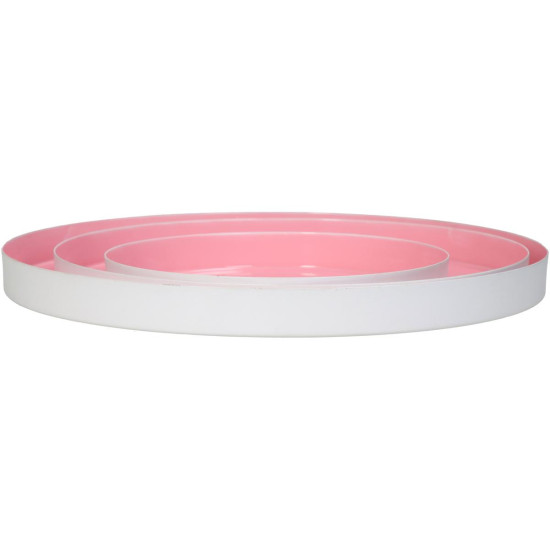 Δίσκος ArteLibre Ροζ Μέταλλο 26x26x2cm Σετ 3Τμχ