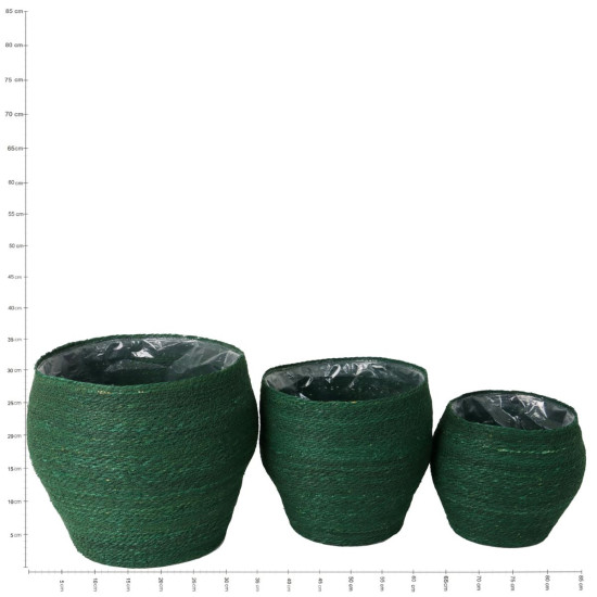 Καλάθι ArteLibre Πράσινο Seagrass 34x34x36cm Σετ 3Τμχ