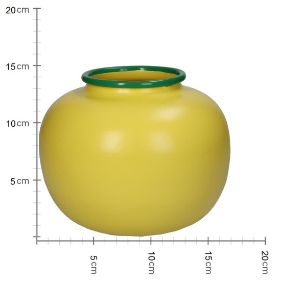 Βάζο ArteLibre Κίτρινο Μέταλλο 20x20x15.6cm
