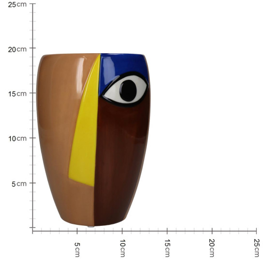 Βάζο ArteLibre Αφηρημένο Πρόσωπο Πολύχρωμο Δολομίτης 13.3x13.3x19.5cm