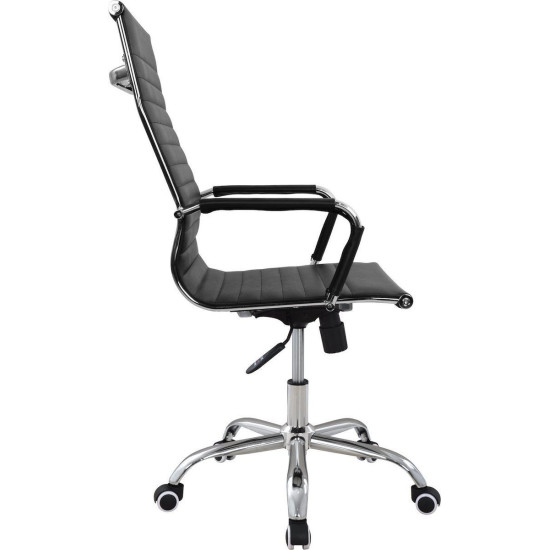Καρέκλα Γραφείου ArteLibre ΔΙΩΝΗ Μαύρο PU 55x60x104-111cm