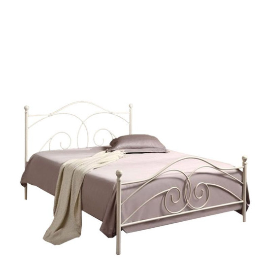 Κρεβάτι ArteLibre CECIL Μεταλλικό Sandy White 212x160x118cm (Στρώμα 150x200cm)