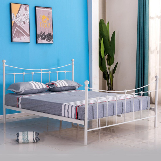Κρεβάτι ArteLibre SOPHIE Μεταλλικό Sandy White 210x168x110cm (Στρώμα 160x200cm)