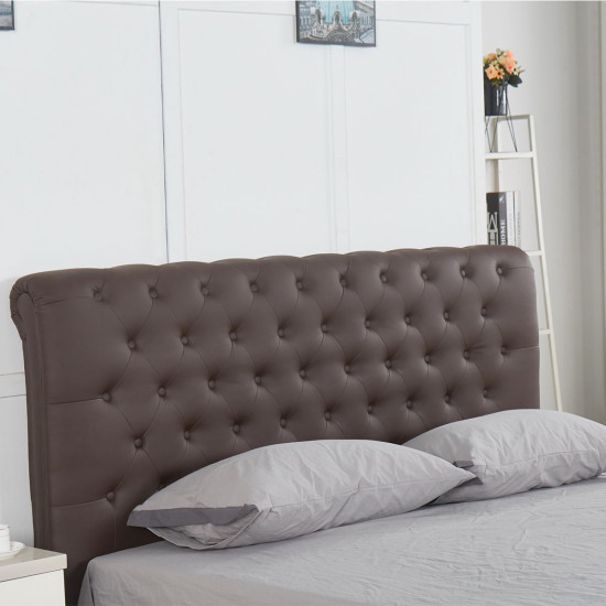 Κρεβάτι ArteLibre GERANIUM Σκούρο Καφέ PU 237x170x109cm