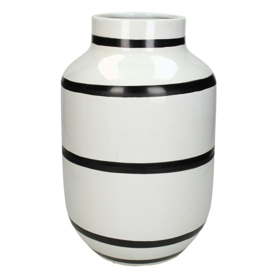Βάζο ArteLibre Με Ρίγες Λευκό Κεραμικό 19.5x19.5x30.5cm