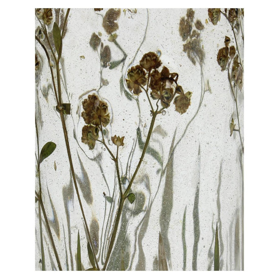 Κηροπήγιο ArteLibre Αποξηραμένα Λουλούδια Διάφανο Γυαλί 7x7x10cm
