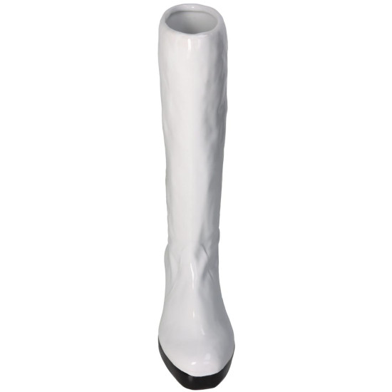 Βάζο ArteLibre Μπότα Λευκό Κεραμικό 18.7x8.3x34.5cm