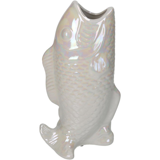 Βάζο ArteLibre Ψάρι Ιβουάρ Κεραμικό 15.5x10.5x28cm