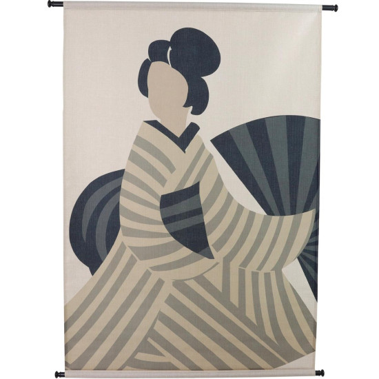 Διακοσμητικό Τοίχου Κρεμαστό Japandi Μπεζ Polyester 105x136cm