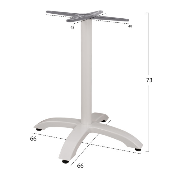 ΒΑΣΗ ΑΛΟΥΜΙΝΙΟΥ FB9460.02 ΛΕΥΚΗ ΜΑΤ 66Χ66Χ73Υεκ. ΜΕ ΣΤΑΥΡΟ 48Χ48εκ.