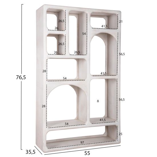 ΒΙΒΛΙΟΘΗΚΗ FB99707 ΜΑΣΙΦ ΞΥΛΟ MANGO ΣΕ ΛΕΥΚΟ ΧΡΩΜΑ 100x35x165Yεκ.