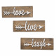 ΣΕΤ 3 ΤΜΧ ΔΙΑΚΟΣΜΗΤΙΚΟ ΤΟΙΧΟΥ ΞΥΛΙΝΟ "LOVE LIVE LAUGH" FB97308 40x1,2x14 εκ.