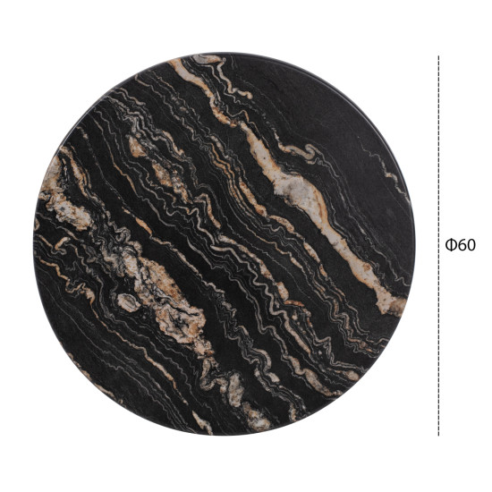 ΕΠΙΦΑΝΕΙΑ ΤΡΑΠΕΖΙΟΥ Φ60Χ2.5εκ. 5787 WERZALIT BLACK GOLD MARBLE FB95227.15