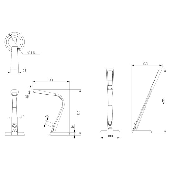 ΦΩΤΙΣΤΙΚΟ ΓΡΑΦΕΙΟΥ LED FB94451.02 ΜΑΥΡΟ ΧΡΩΜΑ 34,3x18,3x42,5Υεκ.