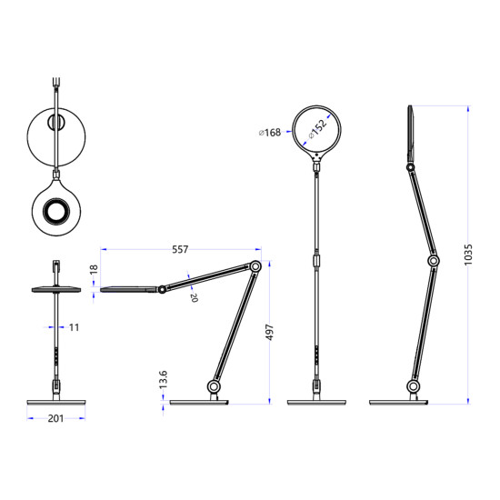 ΦΩΤΙΣΤΙΚΟ ΓΡΑΦΕΙΟΥ LED FB94452.02 ΜΑΥΡΟ ΧΡΩΜΑ ABS 55,7x49,7Υεκ.