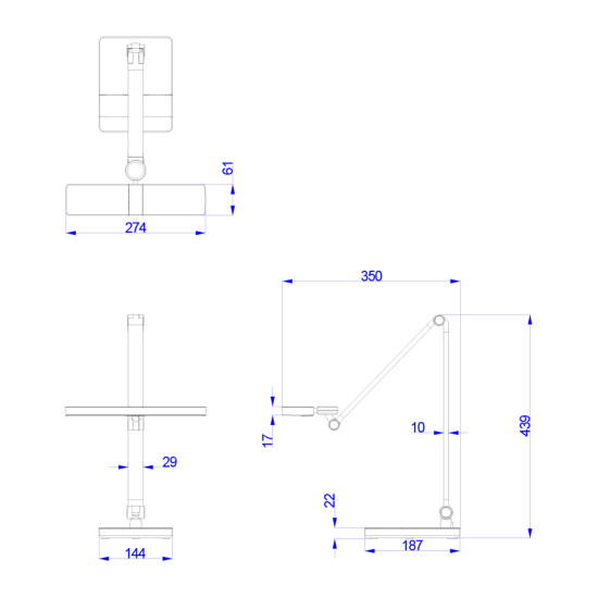 ΦΩΤΙΣΤΙΚΟ ΓΡΑΦΕΙΟΥ LED FB94461.02 ΜΑΥΡΟ ΜΑΤ ABS 35x43,9Υεκ.