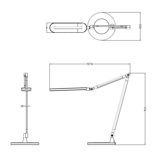 ΦΩΤΙΣΤΙΚΟ ΓΡΑΦΕΙΟΥ LED FB94462.02 ΜΑΥΡΟ-ΓΚΡΙ ABS 57,4x51,1Υεκ.