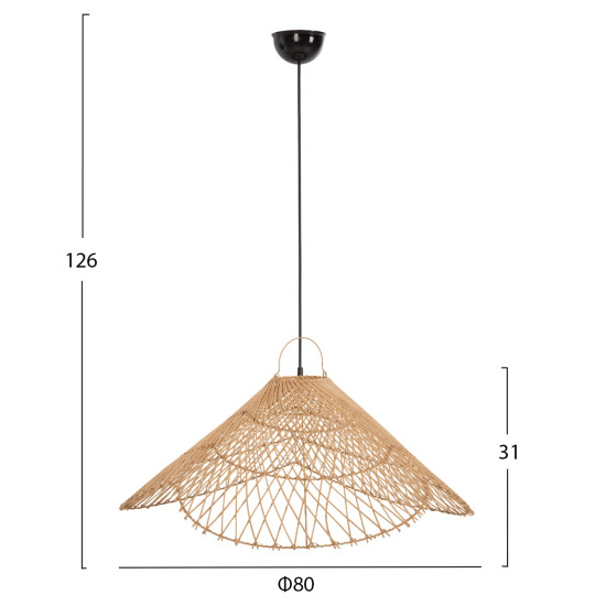 ΦΩΤΙΣΤΙΚΟ ΟΡΟΦΗΣ ΚΡΕΜΑΣΤΟ FB97879.02 RATTAN ΣΕ ΦΥΣΙΚΟ ΧΡΩΜΑ Φ80x126Υ εκ.