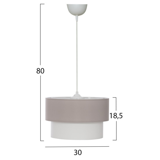 ΦΩΤΙΣΤΙΚΟ ΟΡΟΦΗΣ ME ΔΙΠΛΟ ΚΥΛΙΝΔΡΙΚΟ ΚΑΠΕΛΟ ΜΠΕΖ-ΕΚΡΟΥ Φ30x80Yεκ.FB97619.04