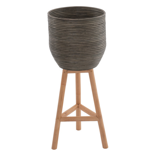 ΓΛΑΣΤΡΑ ΑΠΟ RATTAN ΚΑΙ BAMBOO FB97815 31x30x80Yεκ. ΦΥΣΙΚΟ - ΠΡΑΣΙΝΟ