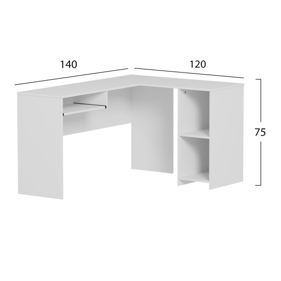 ΓΩΝΙΑΚΟ ΓΡΑΦΕΙΟ FB92135.03 MDF ΣΕ ΛΕΥΚΟ 140x120x75Υεκ