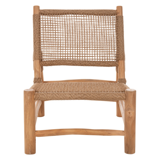 ΚΑΡΕΚΛΑ FB95986 ΞΥΛΟ TEAK ΣΕ ΦΥΣΙΚΟ ΚΑΙ ΣΥΝΘΕΤΙΚΟ RATTAN 63x77x77Υεκ.