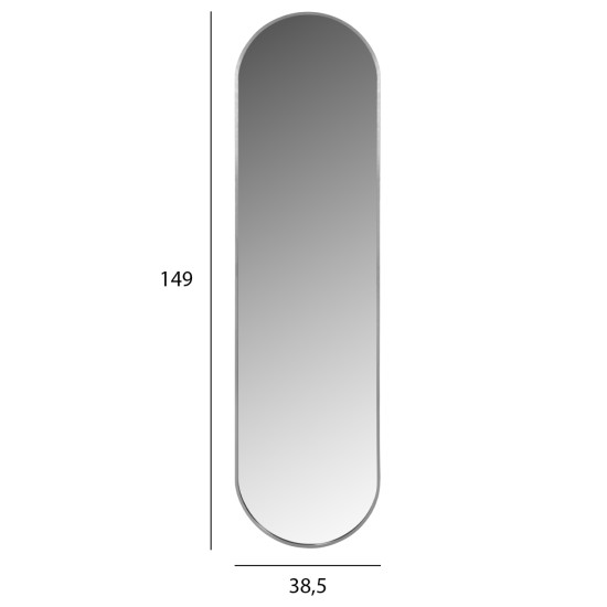 ΚΑΘΡΕΠΤΗΣ ΤΟΙΧΟΥ FB99581.40 ΨΗΛΟΣ ΟΒΑΛ ΣΚΕΛΕΤΟΣ ΑΛΟΥΜΙΝΙΟΥ ΑΣΗΜΙ 38,5x4x149Υεκ.