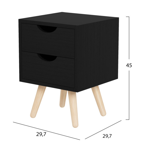 ΚΟΜΟΔΙΝΟ FB92472.02 ΜΕΛΑΜΙΝΗ-2 ΣΥΡΤΑΡΙΑ-WENGE 29,5x29,5x45Υεκ