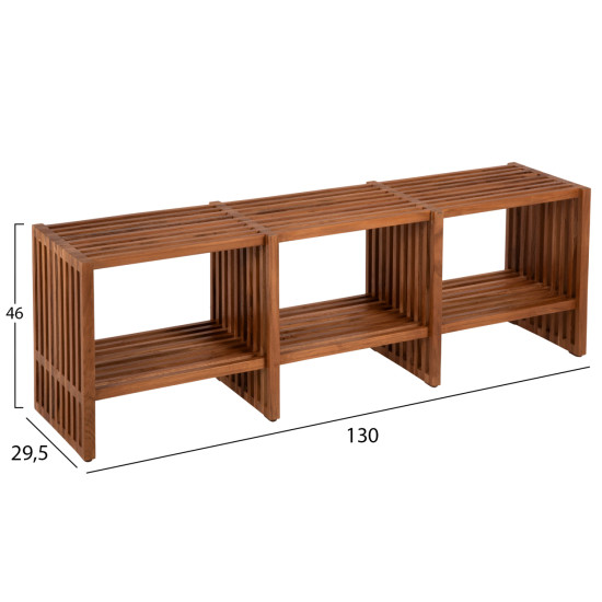 ΚΟΝΣΟΛΑ FB99831 ΜΑΣΙΦ ΞΥΛΟ TEAK ΣΕ ΦΥΣΙΚΟ ΧΡΩΜΑ 130x29,5x46Υ εκ.