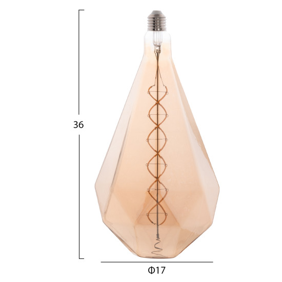 ΛΑΜΠΤΗΡΑΣ FB94057 LED FILAMENT 8W E27 3000K GOLD COLOR DIMMABLE