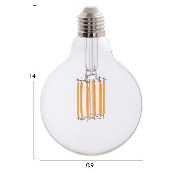 ΛΑΜΠΤΗΡΑΣ GLOBO LED FILAMENT 12W E27 3000K ΔΙΑΦΑΝΟΣ FB94049.01