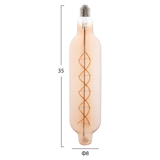 ΛΑΜΠΤΗΡΑΣ JHD-NW7775 LED FILAMENT 8W E27 3000K GOLD COLOR DIMMABLE FB94055.02