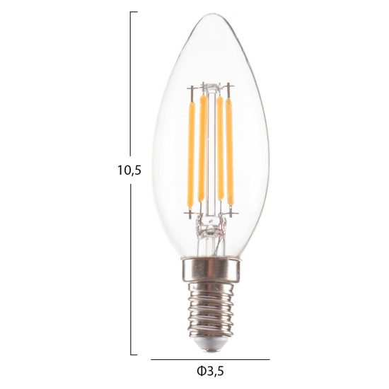 ΛΑΜΠΤΗΡΑΣ LED FILAMENT 4W E14 3000K ΔΙΑΦΑΝΟΣ DIMMABLE FB94048.01