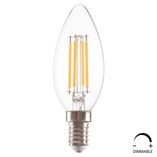 ΛΑΜΠΤΗΡΑΣ LED FILAMENT 4W E14 3000K ΔΙΑΦΑΝΟΣ DIMMABLE FB94048.01