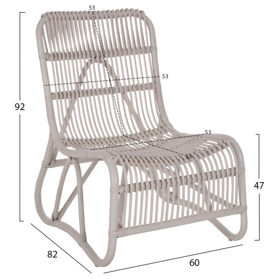 ΠΟΛΥΘΡΟΝΑ ΕΞΩΤ.ΧΩΡΟΥ FB99644.02 RATTAN ΣΕ ΛΕΥΚΟ ΧΡΩΜΑ 60x82x92Υεκ.