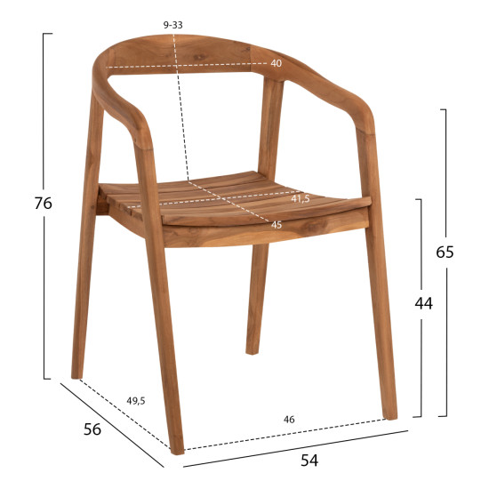 ΠΟΛΥΘΡΟΝΑ FB99621 ΞΥΛΟ TEAK 54x56x76Yεκ.