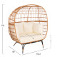 ΠΟΛΥΘΡΟΝΑ ΦΩΛΙΑ MIAMI 2 ΑΤΟΜΩΝ ΤΥΠΟΥ RATTAN FB95870.11 132.5x90x154Υεκ