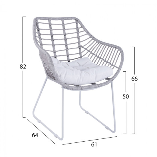 ΠΟΛΥΘΡΟΝΑ ΜΕΤΑΛΛΙΚΗ ΑΣΠΡΟ ΜΑΤ & ΓΚΡΙ WICKER FB95300.02