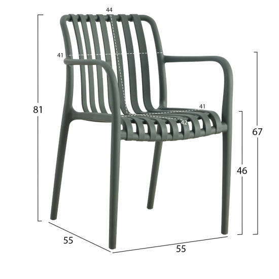 ΠΟΛΥΘΡΟΝΑ ΠΟΛΥΠΡΟΠΥΛΕΝΙΟΥ FB95940.07 DARK OLIVE 55x55x81Υεκ.