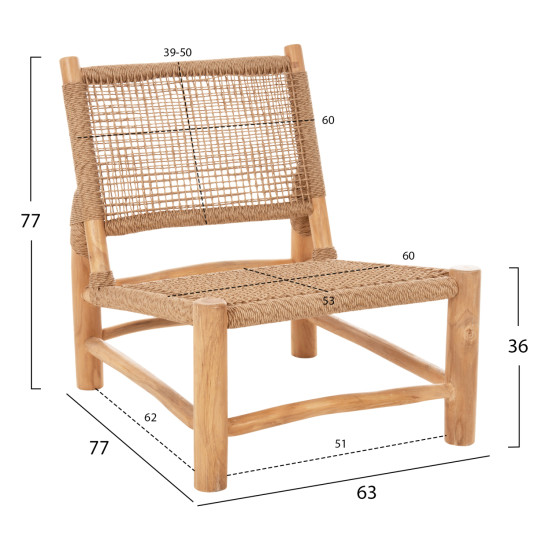 ΣΑΛΟΝΙ ΕΞΩΤ. ΧΩΡΟΥ 4ΤΜΧ FB911957 ΜΑΣΙΦ TEAK-ΣΥΝΘ.RATTAN-ΦΥΣΙΚΟ