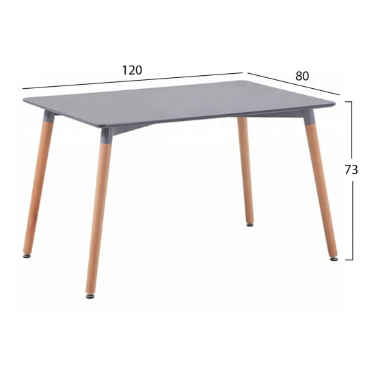 ΣΕΤ ΤΡΑΠΕΖΑΡΙΑΣ 5 ΤΜΧ ΤΡΑΠΕΖΙ 120x80x73 cm ΜΕ ΚΑΡΕΚΛΕΣ ΠΟΛΥΠΡΟΠΥΛΕΝΙΟΥ ΓΚΡΙ FB911329.10