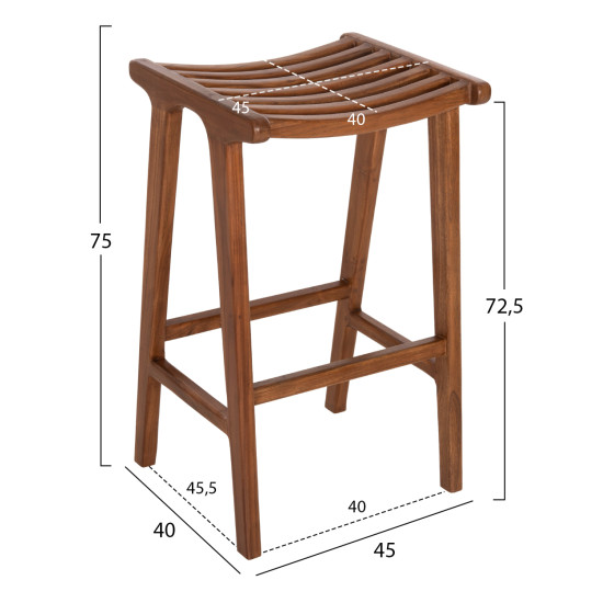 ΣΚΑΜΠΟ ΜΠΑΡ FB96130 ΞΥΛΟ ΤΕΑΚ ΣΕ ΚΑΡΥΔΙ 45x40x75Υεκ.