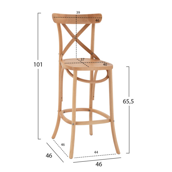 ΣΚΑΜΠΟ ΜΕΣ.ΥΨΟΥΣ FB98750.01 ΑΠΟ ΟΞΙΑ ΦΥΣΙΚΟ ΜΕ PLYWOOD ΚΑΘΙΣΜΑ 46x46x101Υ εκ.