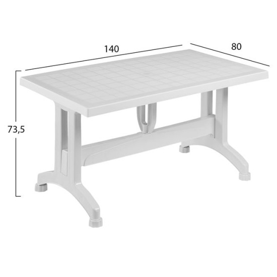 ΤΡΑΠΕΖΙ ΠΟΛΥΠΡΟΠΥΛΕΝΙΟΥ 140X80X73.5Yεκ.ΛΕΥΚΟ FB95738.01