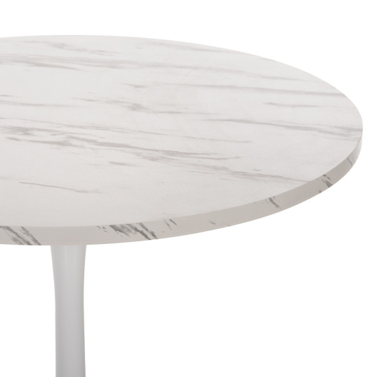 ΤΡΑΠΕΖΙ ΤΡΑΠΕΖΑΡΙΑΣ ΣΤΡΟΓΓΥΛΟ WHITE MARBLE FB99422.01 Φ120x74Yεκ.