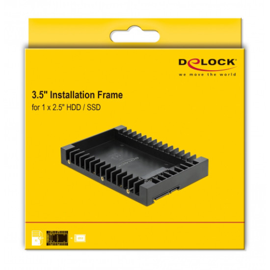 DELOCK tray μετατροπής από 3.5" σε 2.5" 18364, 6 Gb/s, μαύρο