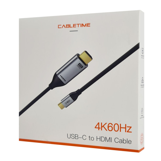 CABLETIME καλώδιο USB-C σε HDMI CT-CMHD2, 4K/60Hz, 5m, μαύρο